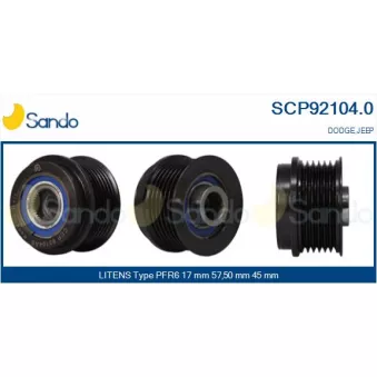 Poulie, alternateur SANDO SCP92104.0