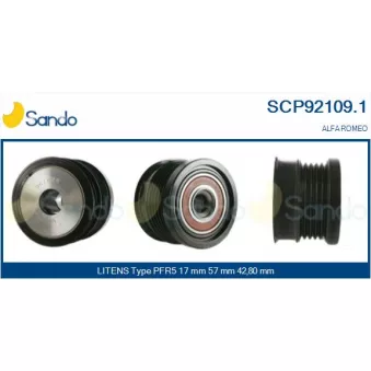 Poulie, alternateur SANDO SCP92109.1