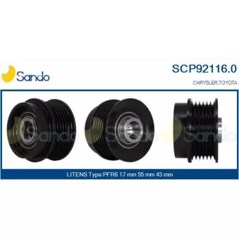 Poulie, alternateur SANDO SCP92116.0