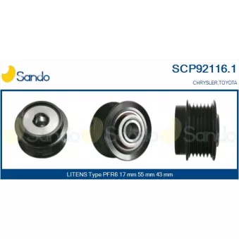 Poulie, alternateur SANDO SCP92116.1
