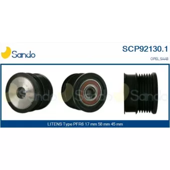 Poulie, alternateur SANDO SCP92130.1
