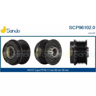 Poulie, alternateur SANDO SCP96102.0