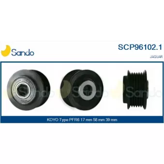 Poulie, alternateur SANDO SCP96102.1