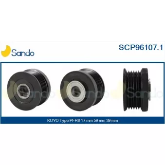 Poulie, alternateur SANDO SCP96107.1
