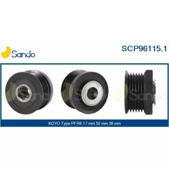 Poulie, alternateur SANDO SCP96115.1