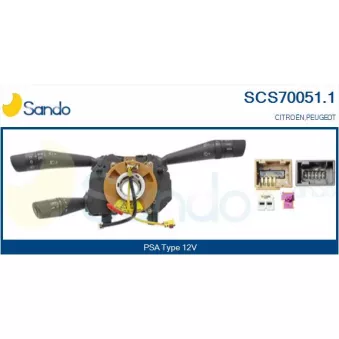 Commutateur de colonne de direction SANDO SCS70051.1