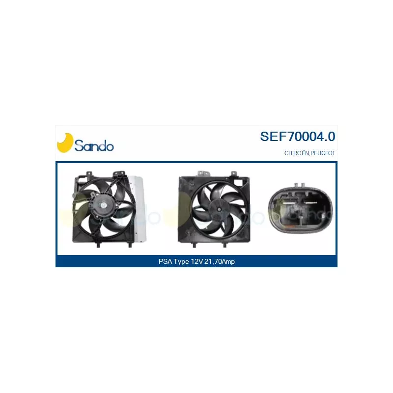 Moteur électrique, ventilateur pour radiateurs SANDO SEF70004.0