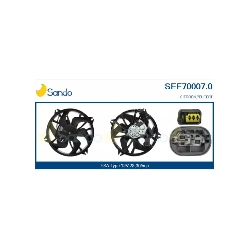Moteur électrique, ventilateur pour radiateurs SANDO SEF70007.0