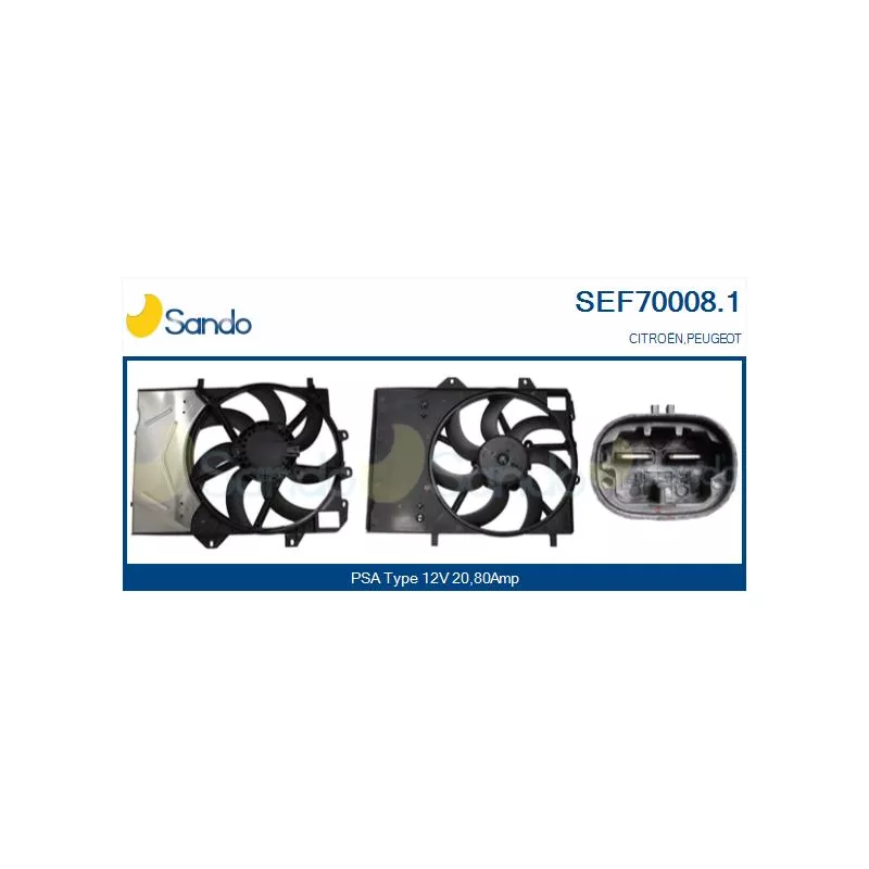 Moteur électrique, ventilateur pour radiateurs SANDO SEF70008.1