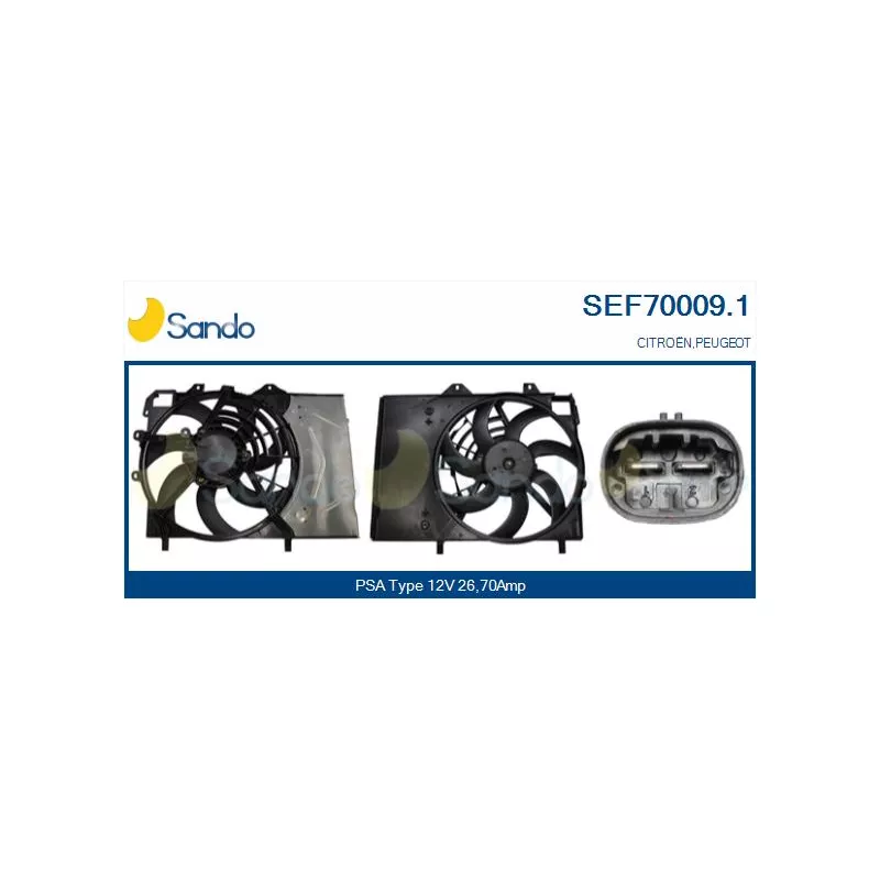 Moteur électrique, ventilateur pour radiateurs SANDO SEF70009.1