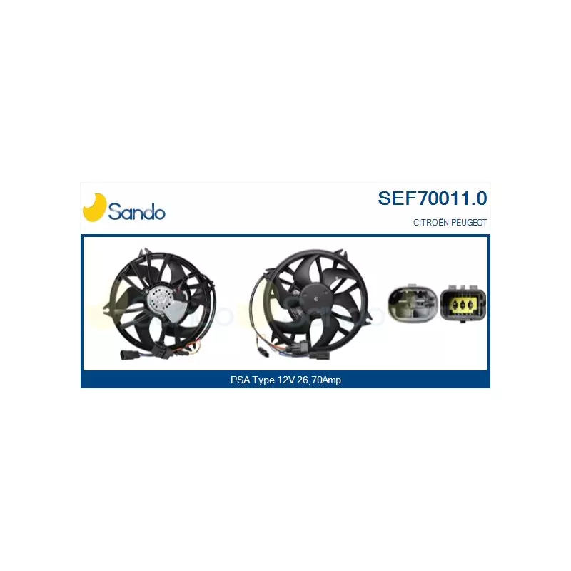 Moteur électrique, ventilateur pour radiateurs SANDO SEF70011.0