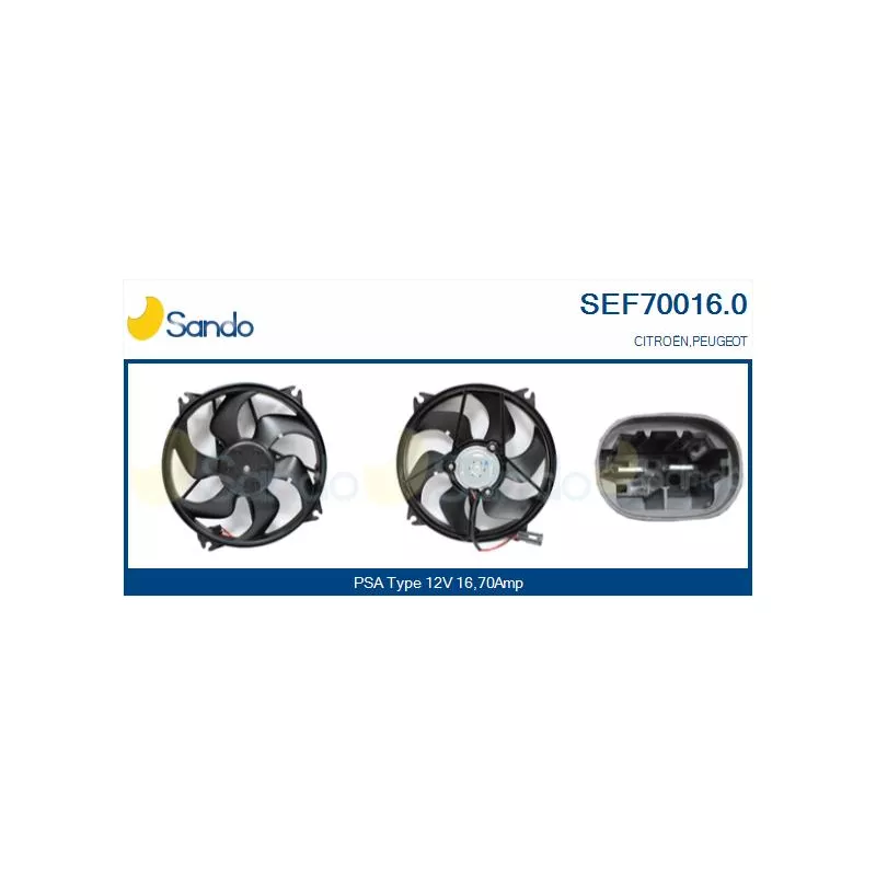 Moteur électrique, ventilateur pour radiateurs SANDO SEF70016.0