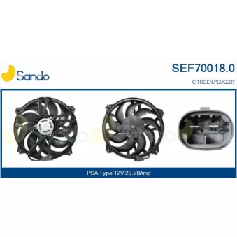 Moteur électrique, ventilateur pour radiateurs SANDO SEF70018.0