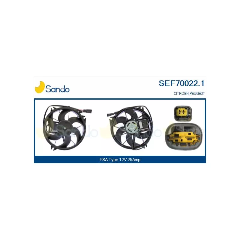 Moteur électrique, ventilateur pour radiateurs SANDO SEF70022.1