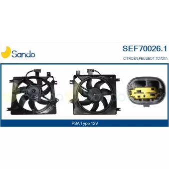 Moteur électrique, ventilateur pour radiateurs SANDO SEF70026.1