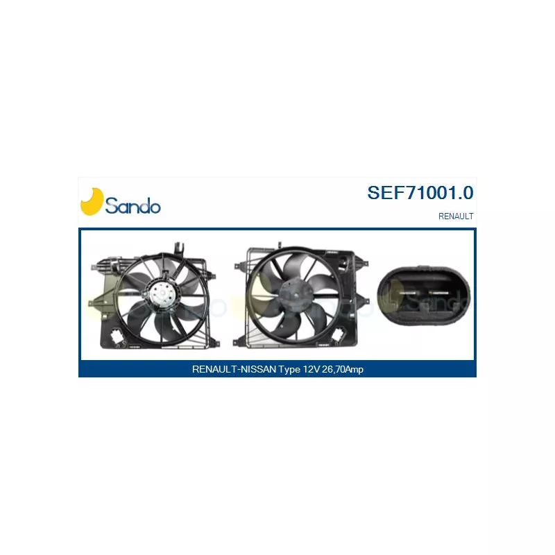 Moteur électrique, ventilateur pour radiateurs SANDO SEF71001.0