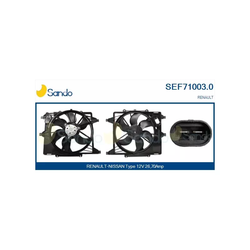 Moteur électrique, ventilateur pour radiateurs SANDO SEF71003.0