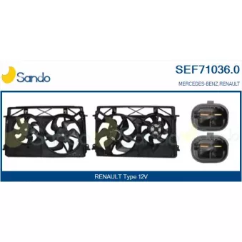 Moteur électrique, ventilateur pour radiateurs SANDO SEF71036.0