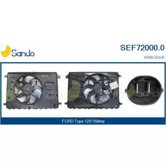 Moteur électrique, ventilateur pour radiateurs SANDO SEF72000.0