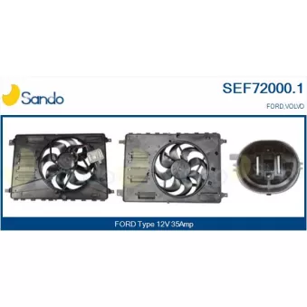 Moteur électrique, ventilateur pour radiateurs SANDO SEF72000.1