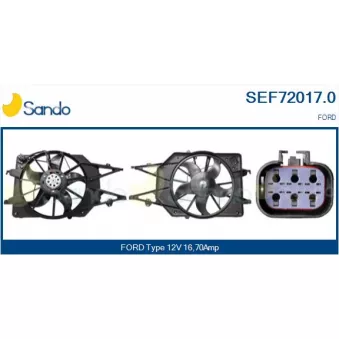 Moteur électrique, ventilateur pour radiateurs SANDO SEF72017.0