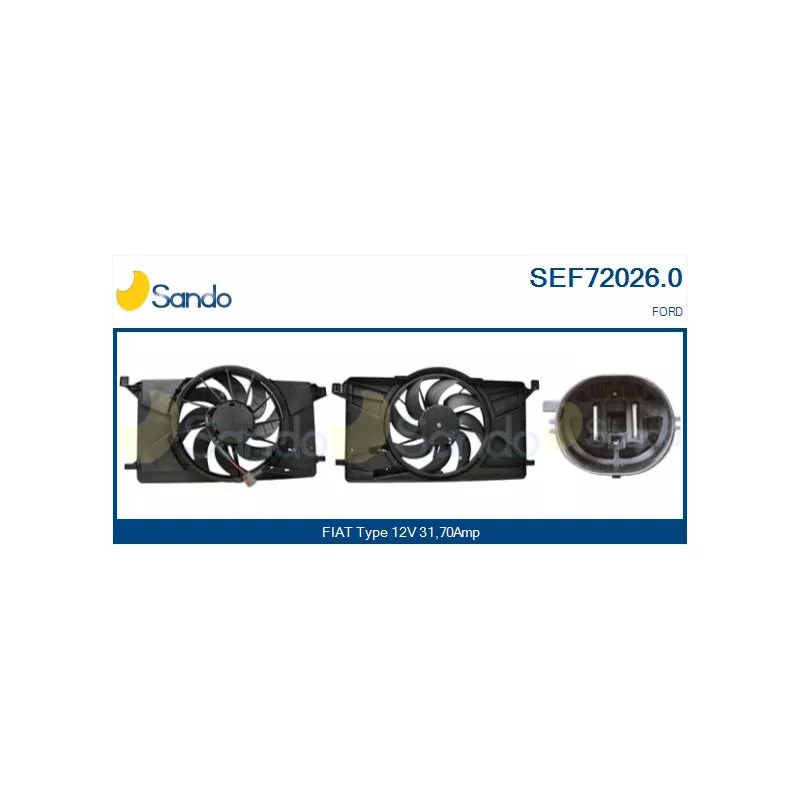 Moteur électrique, ventilateur pour radiateurs SANDO SEF72026.0