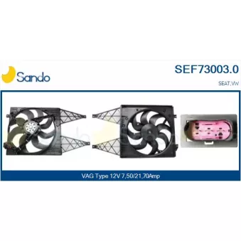 Moteur électrique, ventilateur pour radiateurs SANDO SEF73003.0
