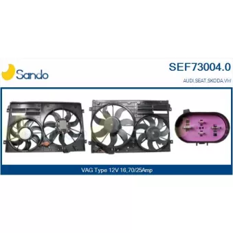 Moteur électrique, ventilateur pour radiateurs SANDO SEF73004.0