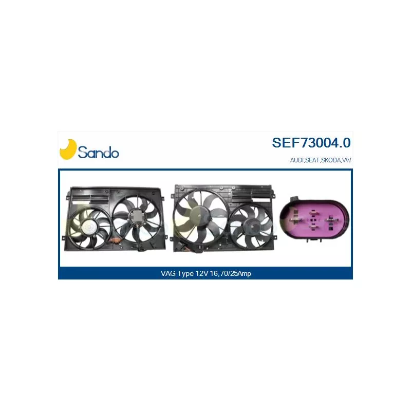 Moteur électrique, ventilateur pour radiateurs SANDO SEF73004.0