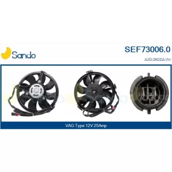 Moteur électrique, ventilateur pour radiateurs SANDO SEF73006.0