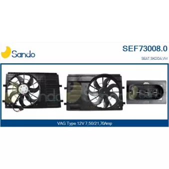 Moteur électrique, ventilateur pour radiateurs SANDO SEF73008.0