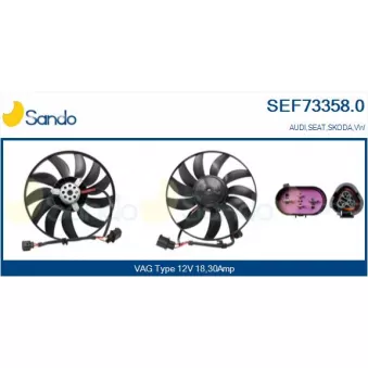 Ventilateur, refroidissement du moteur SANDO SEF73358.0