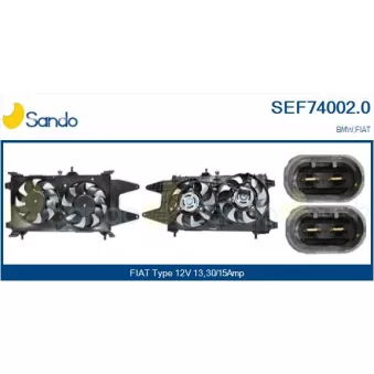 Moteur électrique, ventilateur pour radiateurs SANDO SEF74002.0