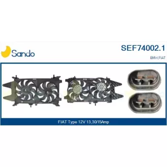 Moteur électrique, ventilateur pour radiateurs SANDO SEF74002.1