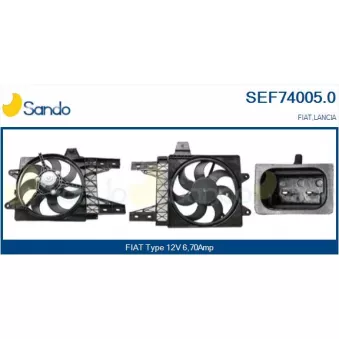 Moteur électrique, ventilateur pour radiateurs SANDO SEF74005.0