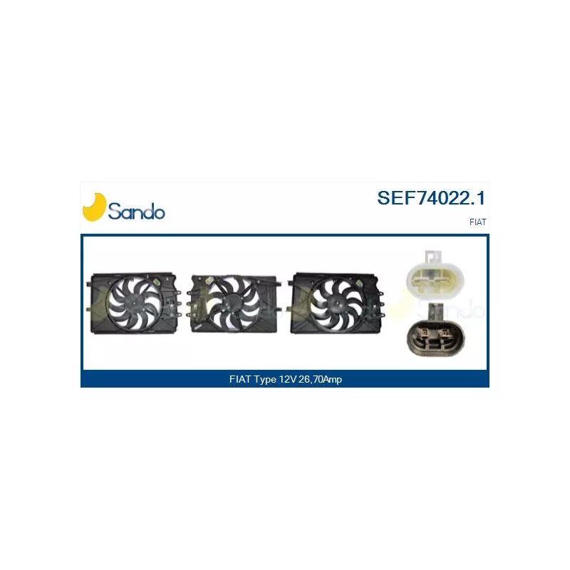 Moteur électrique, ventilateur pour radiateurs SANDO SEF74022.1