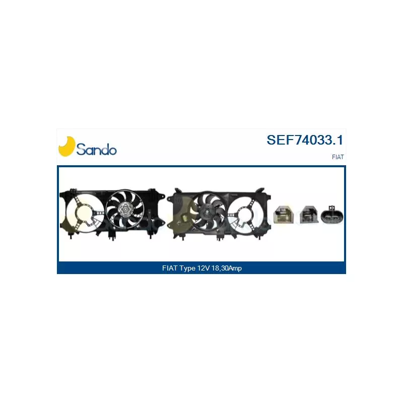 Moteur électrique, ventilateur pour radiateurs SANDO SEF74033.1