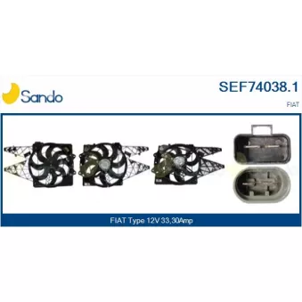 Moteur électrique, ventilateur pour radiateurs SANDO SEF74038.1