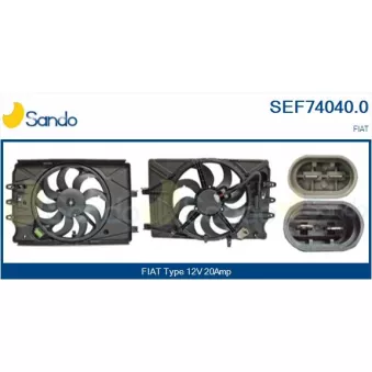Moteur électrique, ventilateur pour radiateurs SANDO SEF74040.0