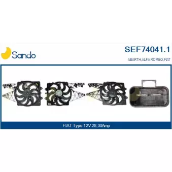 Moteur électrique, ventilateur pour radiateurs SANDO SEF74041.1