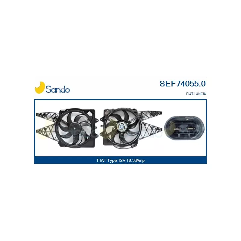 Moteur électrique, ventilateur pour radiateurs SANDO SEF74055.0