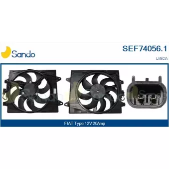 Moteur électrique, ventilateur pour radiateurs SANDO SEF74056.1