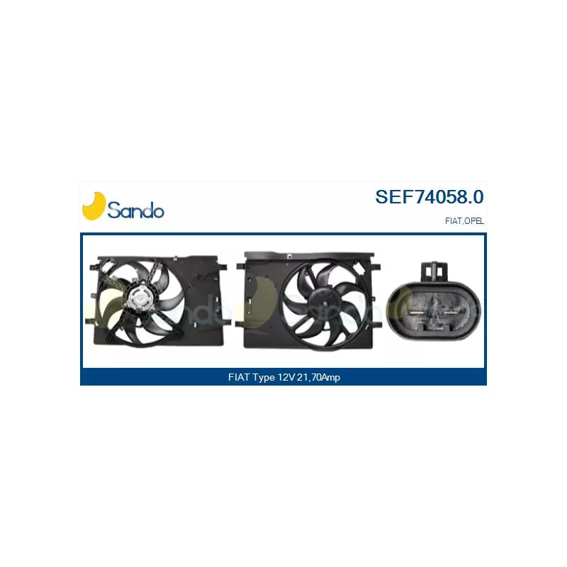 Moteur électrique, ventilateur pour radiateurs SANDO SEF74058.0