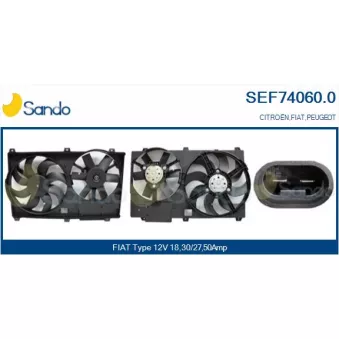 Moteur électrique, ventilateur pour radiateurs SANDO SEF74060.0