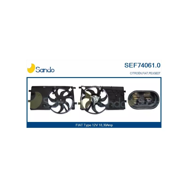 Moteur électrique, ventilateur pour radiateurs SANDO SEF74061.0