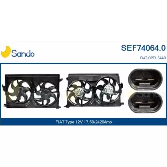 Moteur électrique, ventilateur pour radiateurs SANDO SEF74064.0