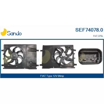 Moteur électrique, ventilateur pour radiateurs SANDO SEF74078.0
