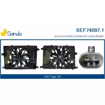 Moteur électrique, ventilateur pour radiateurs SANDO SEF74097.1