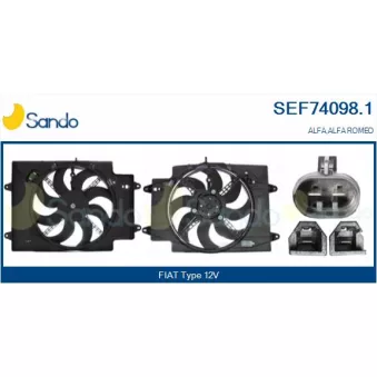 Moteur électrique, ventilateur pour radiateurs SANDO SEF74098.1