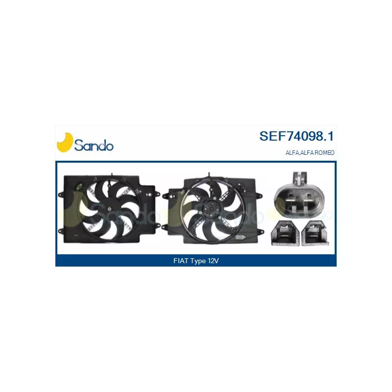 Moteur électrique, ventilateur pour radiateurs SANDO SEF74098.1